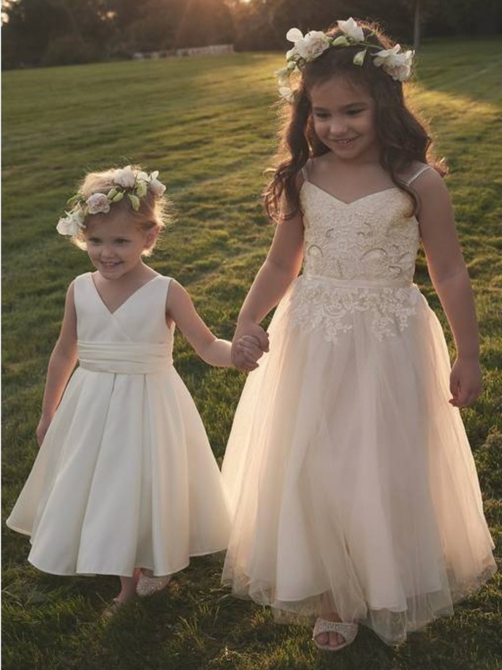 White David's Bridal Flower Girl Tulle Dress - Picture 4 of 12